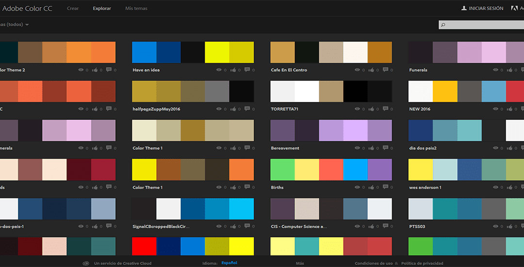 Paleta de colores web online