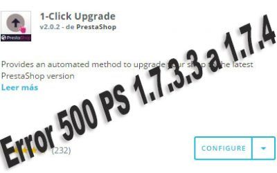 Error HTTP 500 después de la actualización PS 1.7.3.3 a la 1.7.4