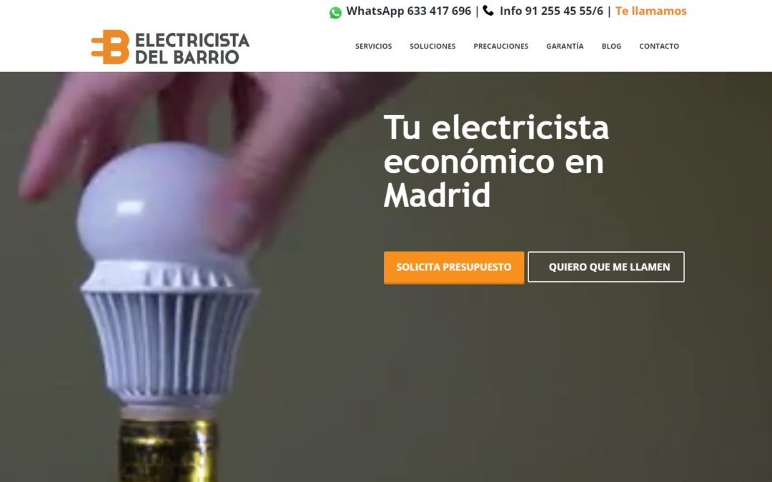 Página web Electricidad Madrid