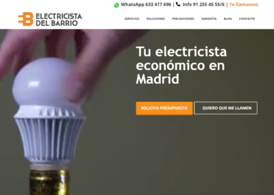 Página web Electricidad Madrid