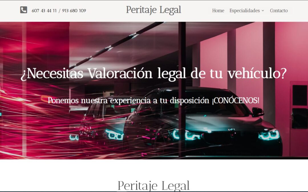 Página web Peritaje Legal